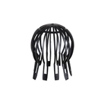 A black, hard plastic openweave ball with 10 flexible 'legs' that fit into the Rainwater Ootlet, be it 60, 80 or 100mm diameter.