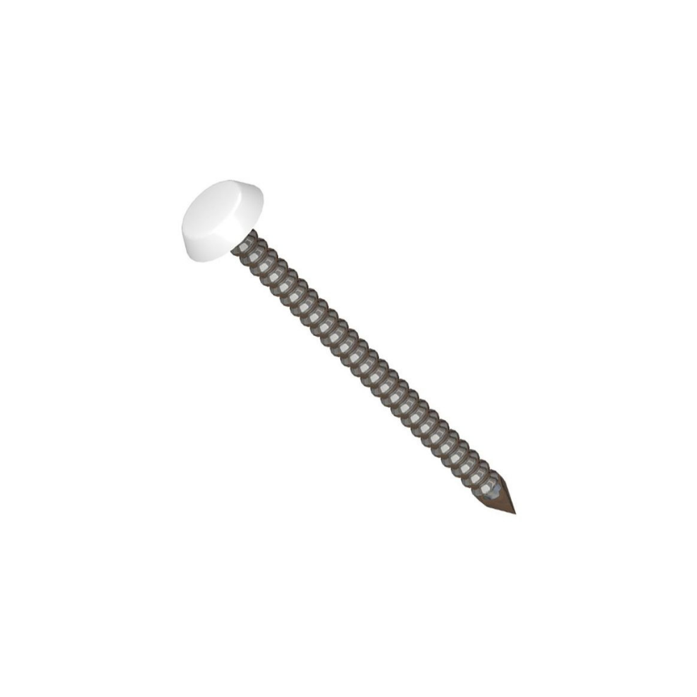 A white-capped polynail lying diagonally.
