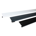 Three lengths of RubbaTrim Edge appearing almost horizontally: white at the top, then anthracite, then black.